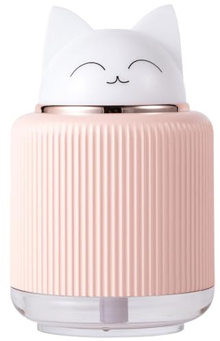 Small Humidifier Mini Humidifier 300ML USB Cute Cat Shape Desk Humidifier with 2 LED Colors Night Light 2 Mist Modes Quiet Portable Small Humidifier for Car Office Bedroom UseStyle2