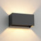 ledscom.de Wandleuchte CUBEL für außen, IP65, Up-/Downlight, anthrazit matt, rechteckig, 2x G9 max. 10W