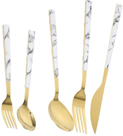 SECFOU Ensemble De Couverts De Cuisine en Acier Inoxydable 1 Pièce Fourchettes Cuillères Couteaux