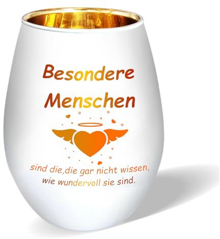 Windlicht aus Glas mit Gravur, Teelichthalter als Dankeschön Geschenke für Frauen Lehrerin Kollegin Freund Geburtstag Weihnachten Abschied