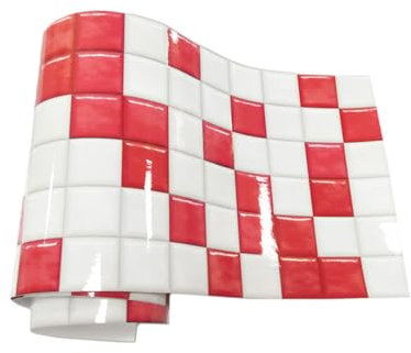 Angoily Mosaik-tapete Wasserdicht Band Lackierbar Streifen Wand Rot