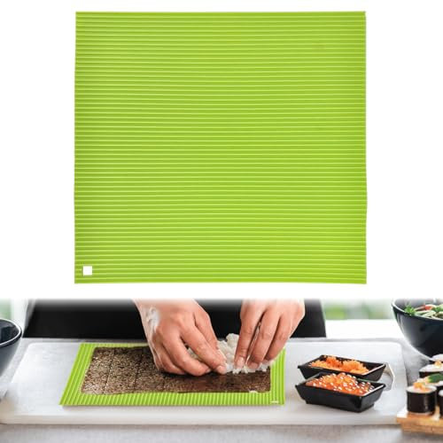 DONOONIS Natte Sushi,Tapis Sushi,Tapis à Sushi en Silicone,Tapis à Rouler De Sushi,Sushi Tapis de Rouleau,Tapis de Sushi Mat,Surface Antiadhésif Lavable, Pour Pique-Nique Déjeuner Cuisine DIY Sushi