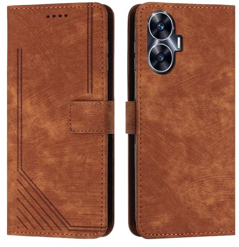 Étui à rabat pour smartphone Compatible avec Oppo Realme C55 Dragonne Étui de Téléphone Portefeuille Flip Étui de Téléphone Fente Compatible with Carte Flip Cover Étui de Téléphone Compatible avec Opp