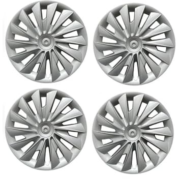 Radkappen Radzierblenden Für Teslaes Für Model 3 18 Zoll Highland Version 2024 Leistung Ersatz Rad Hubcap Volle Felge Abdeckung Zubehör Radblenden(Silber)