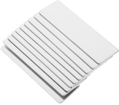 SUPVOX 10pcs Mirror Silver Stainless Steel Blank Name Plates for Office Doors and Walls, Engraving Metal Plaques with Pin Backing, Suitable for Workers and Student Id Tags