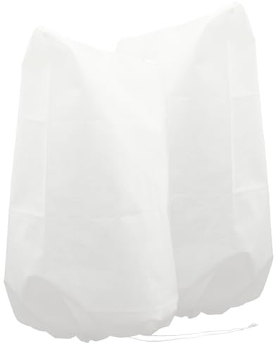 jojofuny Lot de 2 Couvertures Antigel pour Plantes en Non Tissé Blanc 0,6m X 0,8m Cordon de Serrage, Protection Jardin Hiver pour Arbustes, Arbres Fruitiers et Plantes en Pot, Résistant