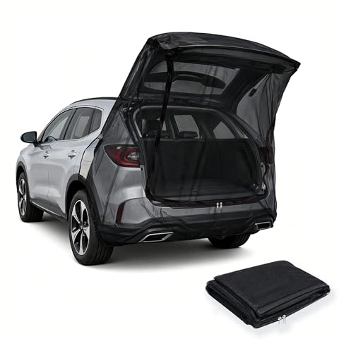 auvstar Auto Heckklappe Moskitonetz,Auto Belüftungsnetz,205x160x150cm,Universell Einsetzbar für Transporter,MPV,SUV, für Reisen, zur Belüftung und als Sonnenschutz(Schwarz)