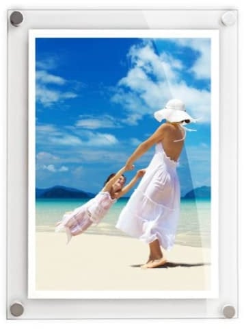 Get Acrylic Photo Frames - A4 Modern Wall Mounted Acrylic Photo Frame (27cm x 35.8cm) Stylish Frameless Picture Display Either Landscape Or Portrait
