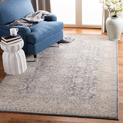 SAFAVIEH Traditionell Teppich für Wohnzimmer, Esszimmer, Schlafzimmer - Sofia Collection, Kurzer Flor, Hellgrau und Beige, 201 X 279 cm