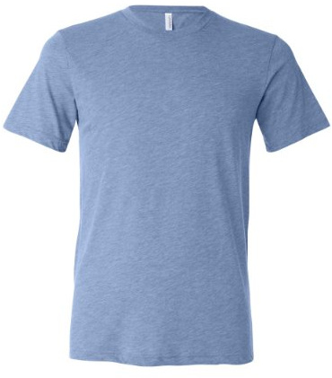 Canvas Mens Triblend Crew Neck Plain Short Sleeve T-Shirt (XL) (Blue Triblend)