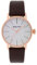 Gigandet Damenuhr Minimalism Quarz Analog mit Lederarmband braun G43-004