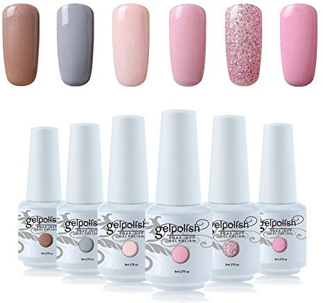 Vishine 6Pcs Soak Off LED UV Gel Nail Polish Varnish Nail Art Starter Kit Beauty Manicure Collection Set C002