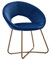 SAM Esszimmerstuhl Lenny in Blau, Stoffbezug aus Samt, Goldene Metallbeine, Design-Sessel, Polsterstuhl im skandinavischen Stil
