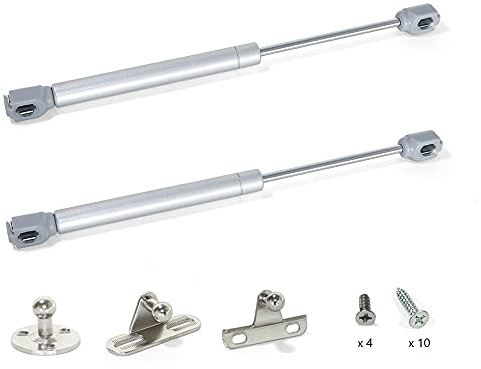 Gedotec Gasdruckfeder Klappenbeschlag Klappenfeder Küchen-Schrank für Möbel-Klappen | BETTI | Gasdruckdämpfer 120 Nm | Länge 268 mm | 2 Kompressionsfedern stark - Komplett-Set mit Befestigungsmaterial