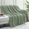Aormenzy Sage Green Cable Knit Throw Blanket, Soft & Warm Knitted Blanket Oversized for Couch Bed Sofa Living Room, 60 x 80 inch