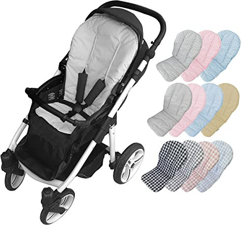 Sitzauflage - Bezug für den Sommer, Kinderwagen, Universal-Frische, Marke Vizaro, Grau gepunktet - Baumwolle