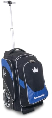 Brunswick Unisex-Erwachsene Charger Bowlingtasche mit Zwei Rollen, Blau Bowling-Taschen, Einheitsgröße
