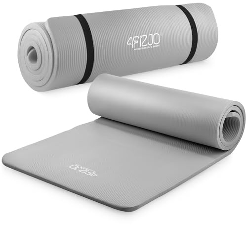 4FIZJO Fitnessmatte mit Tragegurt, Abm. 180x60 cm, NBR-Schaumstoff, Rutschfest, Komfort, In & Outdor, Pilatesmatte, Yoga Matte, Sportmatte, Gymnastikmatte, Trainingsmatte