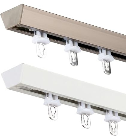 Rail Rideaux Plafond, Rail De Rideau Robuste, Tringle À Rideau Montée Au Plafond Pour Bureau, Salon, Chambre (1-6 M)(White,1.2m)