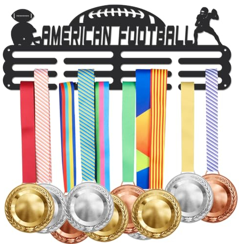 SUPERDANT American Football Medaillenhalter Display Aufhänger Rahmen Superstabiler Schwarzer Stahl Wandmontage Sportmedaillen Metall Auszeichnungsständer Für Wände