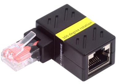 CY Adapter CAT6 UTP Stecker auf Buchse, 360 Grad abgewinkelt, drehbar, RJ45 8P8C 1000 Mbit/s für LAN-Ethernet-Netzwerk