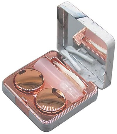 LIUJUNH One Pair Beautiful Mini Contact Lens Holder Easy to Travel Portable Contact Lens Case Safe Convenient Contact Lens Soaking Storage Case for Home and Travel