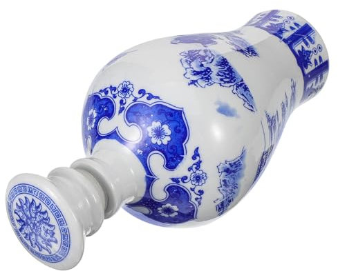 GREENADSCAPE Botella De Licor De Cerámica Azul y Blanca Elegante y Práctica Para Ocasiones Especiales y Decoración Del Hogar