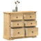 Willood Kommode, Schubladenschrank mit 6 Schubladen Metallgriffe, Sideboard für Wohnzimmer Schlafzimmer, Anrichte Beistellschrank, Massivholz Kiefer