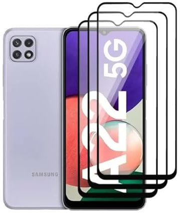 HQ-CLOUD® Lot de 3 Verres Trempés Pour Samsung Galaxy A22 5G (Non pour Samsung A22 4G) .Film de Protection d'écran Couverture Complète Noir - Anti Rayures - Ultra Résistant Dureté 9H