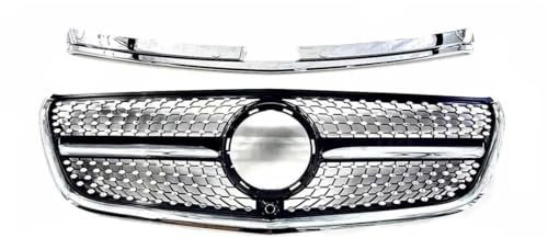 Frontstoßstangengrill Frontstoßstange Grill Einlass Mesh Gitter Styling Tuning Für Mercedes Für Benz W447 Für Vito 2015-2023 Für GT GTR Diamant Stil Teil Nieren Kühlergrill(15-19 Black)