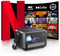 2025 Portable Movie Projector 4K Indoor Outdoor with NFC, WiFi 6 and Bluetooth 5.4, Netflix Licensed & DoIby Audio, HDMI ARC, Auto Focus/Keystone, Smart Android TV Proyector with Apps YouTube, HDR10+
