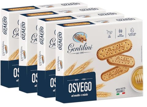 4X Gentilini Osvego Biscotti al Malto e Miele 500g