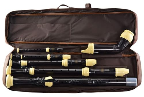Professionelles 8-Loch-Barockblockflöten-Set | 3-teiliges Holzblasinstrument mit barocker Griffweise | Inklusive Aufbewahrungstasche Reinigungsstab & Lanyard für Band & Klassenzimmer