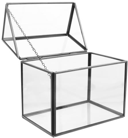 Gadpiparty Terrario da Interno a Forma di Abitazione in Vetro Trasparente con Struttura Geometrica Robusta, per Piante Succulente e Micro Paesaggi Decorativi in Ambienti Domestici