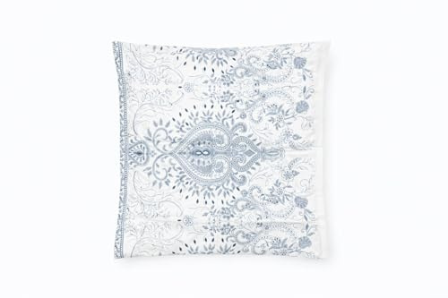 Bassetti Granfoulard Kissenbezug aus 100% Baumwollsatin, Kissenhülle mit Reißverschluss cm 40x40 cm (MONNALISA BLAU)