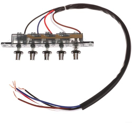ZiStarlilife Interruptor de botón mecánico de 5 posiciones, pieza de repuesto para campana extractora, material ABS, acabado negro para uso de reparación de electrodomésticos de cocina antiguos