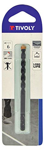 Tivoly 12000320600 Foret Carrelage Extra, Queue Cylindrique, Ø 6mm