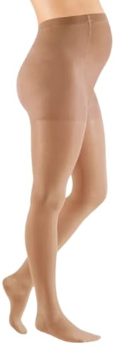 medi mediven elegance Kompressionshose Umstandshose Schwangerschaft | CCL2 | Beige | Größe: III | Beige | Offene Spitze | Normal | Ohne Haftband