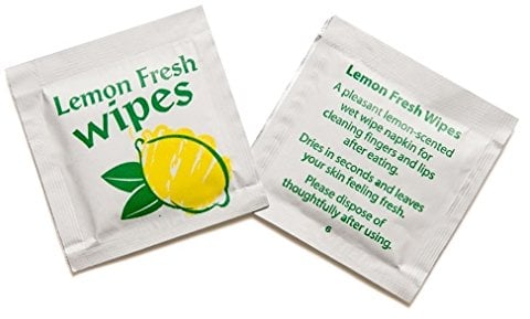 50 x Lemon Fresh Scent Finger Rinses Convenient and Easy to Take Away Travel, Party, Camping, Meal