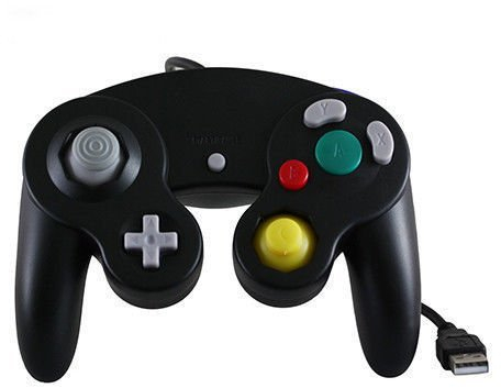 Childhood USB Retro verdrahteter Controller Joystick für NGC Style PC Mac Black