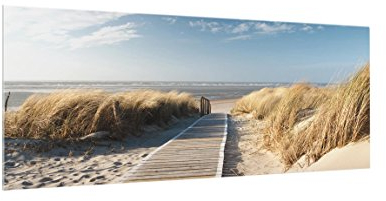 Bilderwelten Spritzschutz Glas - Ostsee Strand - Panorama Quer, HxB: 40cm x 100cm