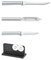 Rada Cutlery Topseller Kit Messer - inkl. Schälen, Tomatenschneider, Gemüseschäler mit Griffen aus gebürstetem Aluminium plus Messerschärfer