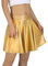 HDE Damen Casual Fashion Flared Plissee A-Linie Kreis Skater Rock, Gold holografisch, Mittel