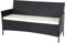 Mendler 3-Sitzer Poly-Rattan Gartenbank Halden, Sitzbank - anthrazit, Kissen Creme