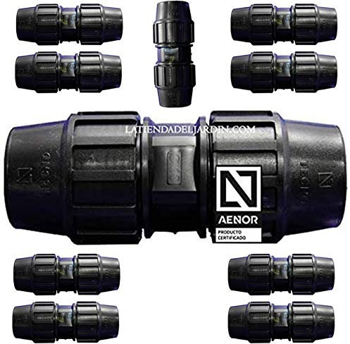 Suinga Pack 10 MANGUITO ENLACE POLIETILENO 25MM. Producto con certificado AENOR utilizado en tuberías 25 mm para uso fontanería, riego y obras