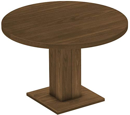 B.R.A.S.I.L.-Möbel Brasilmöbel Säulentisch Rio UNO Rund 120 cm Nussbaum Tisch Esstisch Pinie Massivholz Esszimmertisch Holz Küchentisch Echtholz Größe und Farbe wählbar