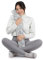 LIVIVO 2L Extra Long Hot Water Bottle with Soft, Removable and Washable Fleece/Knitted/Faux Fur Cover - Giant Size Ideal for Full Body (Plush Two-Tone Grey)