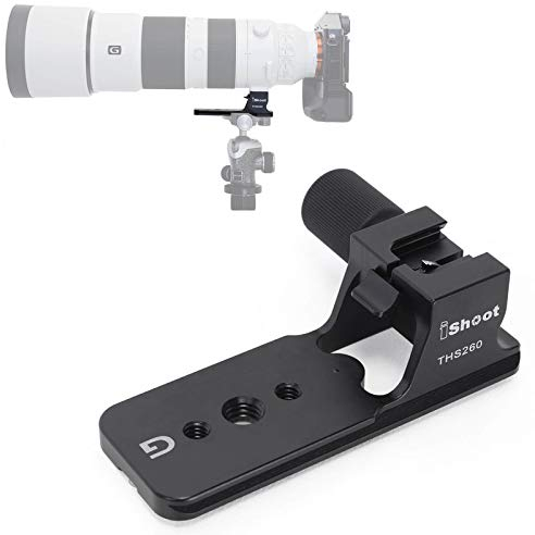 iShoot Pied de rechange pour collier d'objectif - Anneaux de fixation pour trépied Sony FE 200-600 mm f/5.6-6.3 G OSS Lens SEL200600G, plaque de dégagement rapide intégrée pour rotule de trépied de