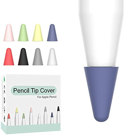 Apple Pencil Spitzen,8er-Pack Kappe für Apple Pencil 1.und 2. Generation Silikon Schreibfedern Schutzhülle Kompatibel mit 1. und 2. Generation rutschfeste iPencil Tips für Pro Weiß Muticolor