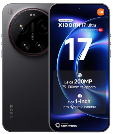 XIAOMI 17 Ultra, Smartphone 16+512 GB, Téléobjectif Leica 200MP 75–100mm, Capteur LOFIC HDR, HyperAI, Optique Leica APO, Noir, Garantie prolongée d'1 an, Chargeur Non fourni